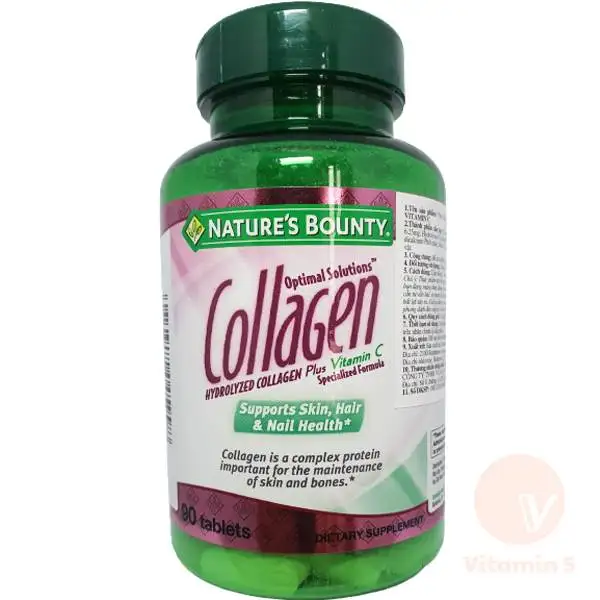 Collagen Hydrolyzed Collagen Plus Vitamin C, 90 Viên, Nature's Bounty