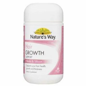 Hỗ trợ mọc tóc Nature’s Way Hair Growth Support + Biotin & Silicon, 30 viên, Nature’s Way