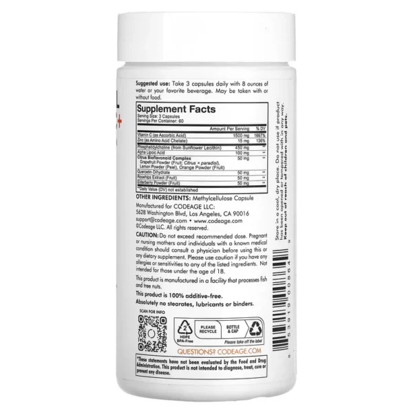 Liposomal Vitamin C 180 Vien Codeage 1